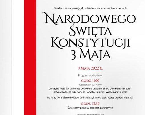 Zabrzańskie obchody Narodowego Święta Konstytucji 3 Maja