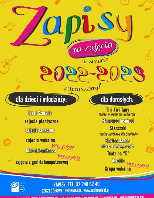 Zapisy na zajęcia w MCK Ruda Śląska