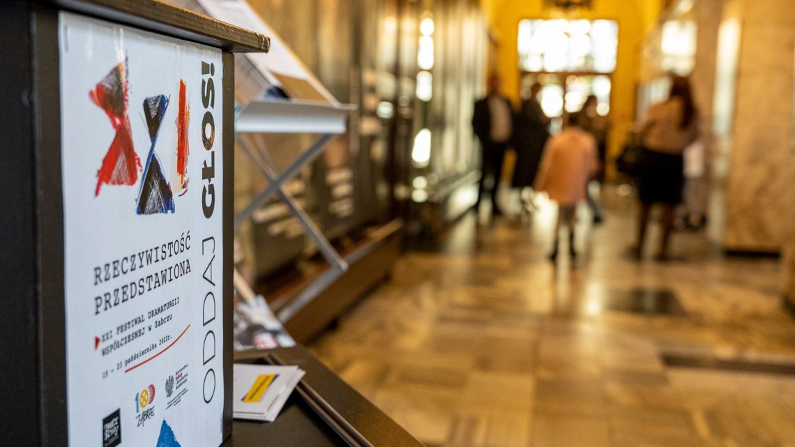 XXI Festiwal Dramaturgii Współczesnej RZECZYWISTOŚĆ PRZEDSTAWIONA Zabrze 2022 ogłoszenie wyników