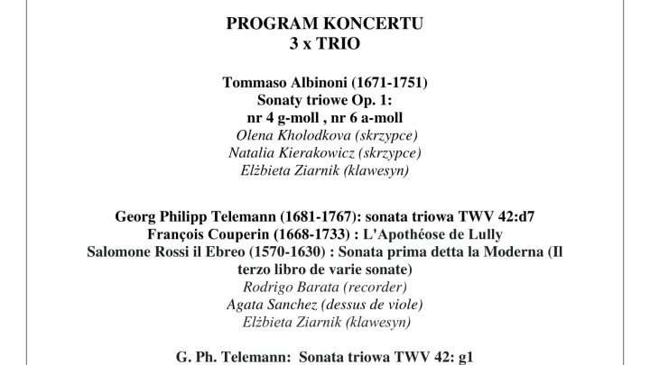 Koncert kameralnej muzyki baroku