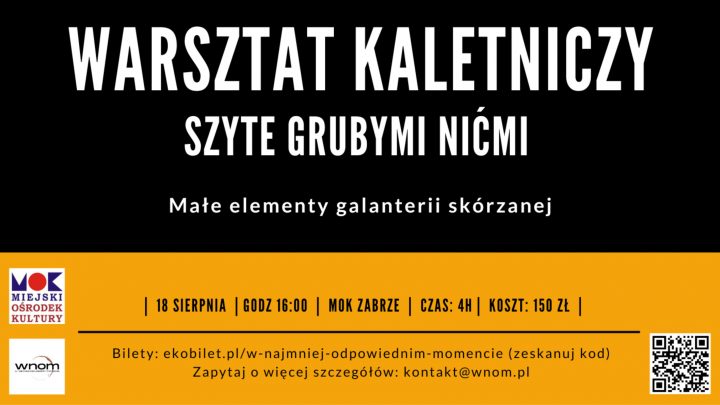 Warsztat kaletniczy – SZYTE GRUBYMI NIĆMI