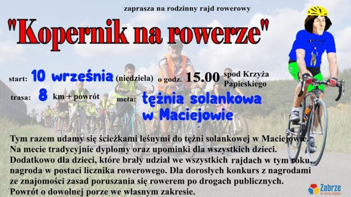Kopernik na rowerze do tężni solankowej w Maciejowie