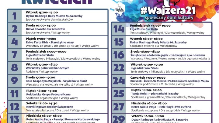 Wajzera21 zaprasza w kwietniu