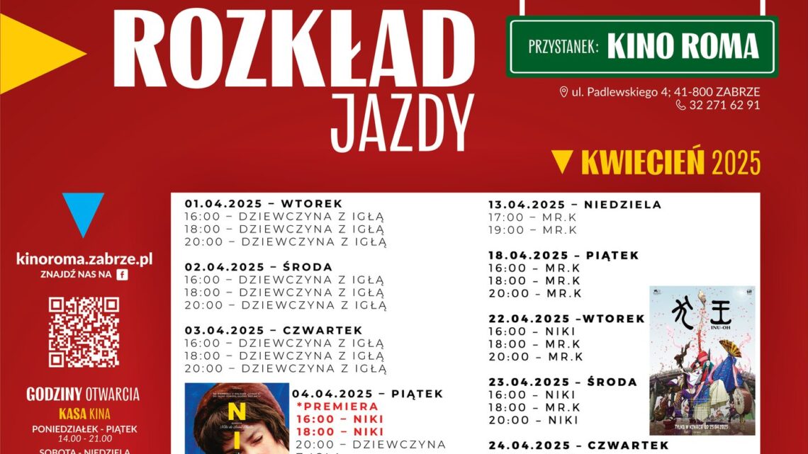 Rozkład jazdy – Przystanek Kino Roma – Kwiecień
