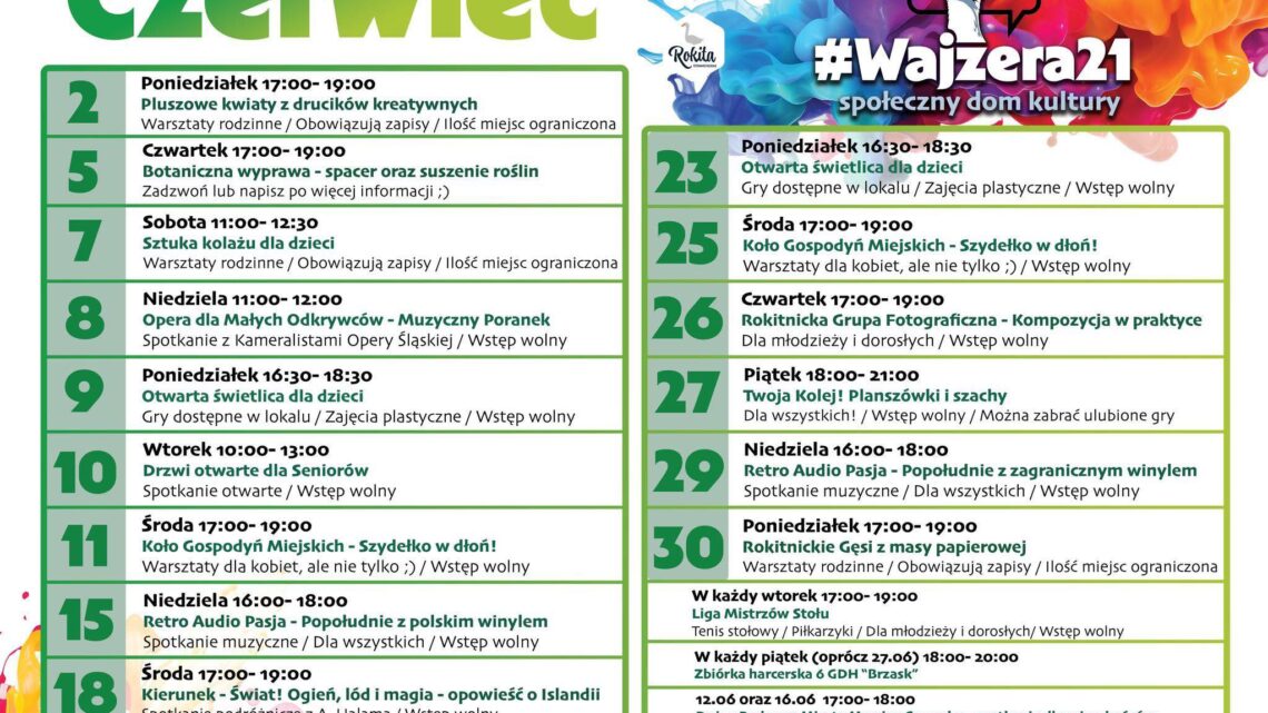 Wajzera 21 zaprasza w czerwcu!
