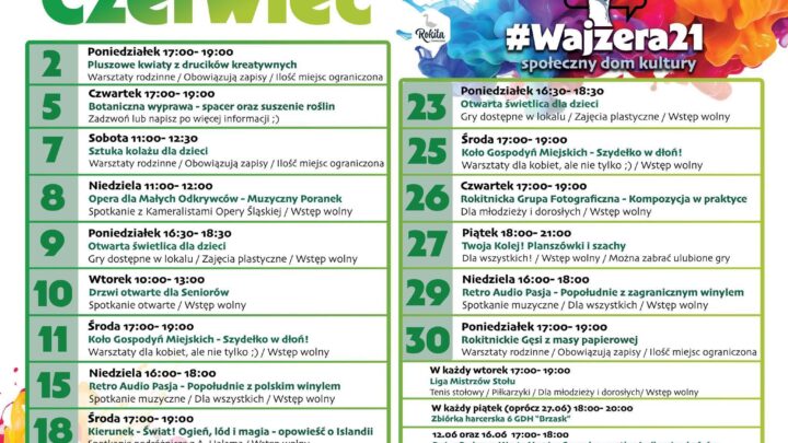 Wajzera 21 zaprasza w czerwcu!